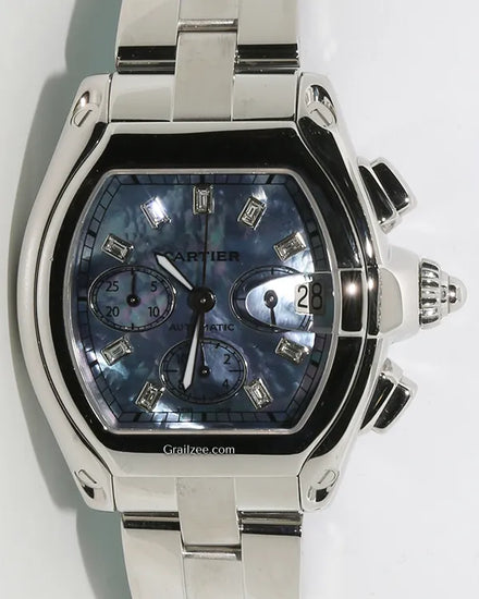 Cartier Roadster XL 40MM Aftermarket Mother-of-Pearl Dial Steel Bracelet (2618)