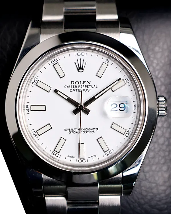 2013 Rolex Datejust II 41MM White Dial Oyster Bracelet (116300)