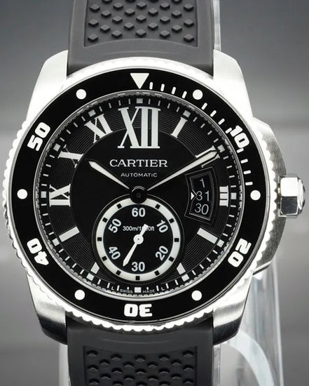 Cartier Calibre de Cartier Diver 42MM Black Dial Rubber Strap (W7100056)