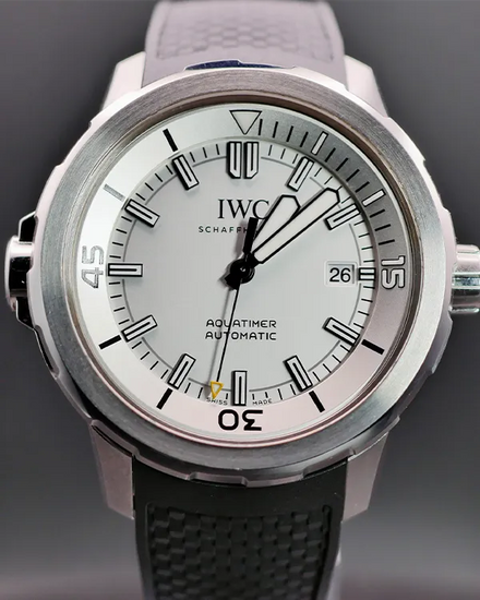 2017 IWC Schaffhausen Aquatimer 44MM Silver Dial Rubber Strap (IW329003)