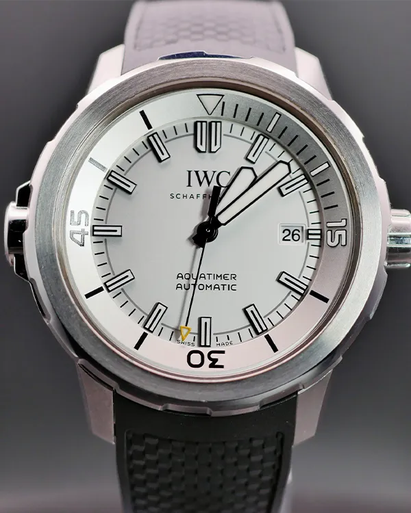 2017 IWC Schaffhausen Aquatimer 44MM Silver Dial Rubber Strap (IW329003)