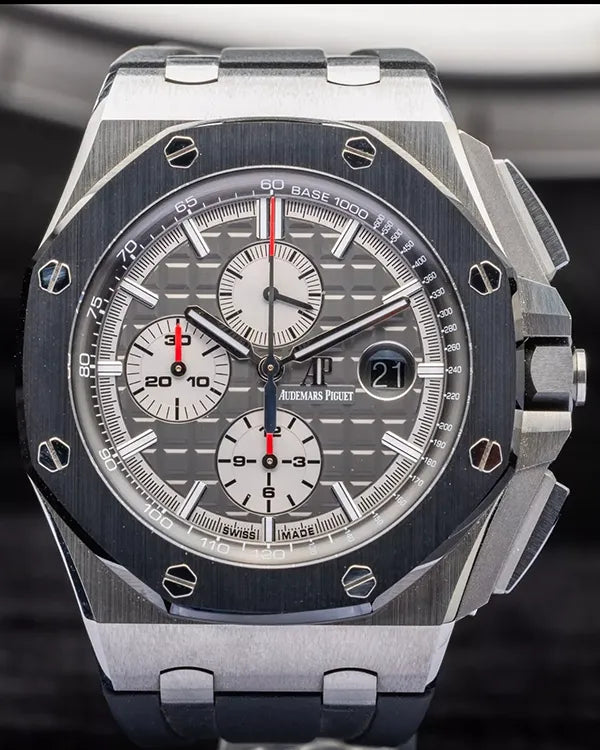 2018 Audemars Piguet Royal Oak Offshore "Ghost" 44MM Grey Dial OEM Rubber Strap (26400IO.OO.A004CA.1)
