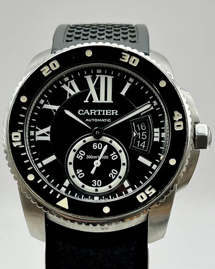 Cartier Calibre de Cartier Diver 42MM Black Dial Rubber Strap (3729)