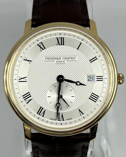 Frederique Constant Slimline 39MM Quartz Silver Dial Leather Strap (FC-245M5S5)