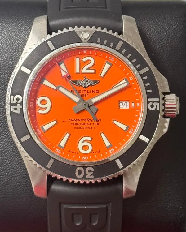 Breitling Superocean 42MM Orange Dial Rubber Strap (A17366D71O1A1)