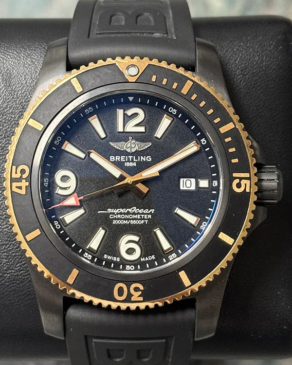 2022 Breitling Superocean 46MM Black Dial Rubber Strap (U17368)