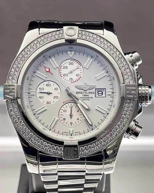 2018 Breitling Super Avenger II 48MM White Dial Steel Bracelet (A13371)