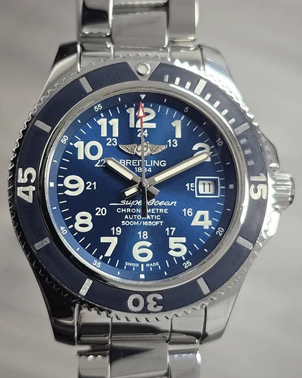 2015 Breitling Superocean 42MM Blue Dial Steel Bracelet (A17365)