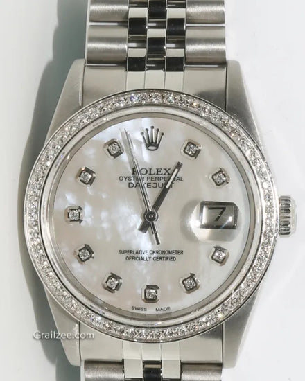 Rolex Datejust 36MM Aftermarket Mother of Pearl Dial Jubilee Bracelet (16014)
