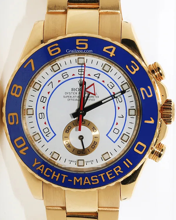 Rolex Yacht-Master II 44MM White Dial Yellow Gold Oyster Bracelet (116688)