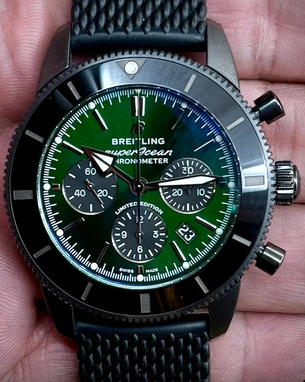 2021 Breitling Superocean Heritage Chronograph L.E. 44MM Green Dial Rubber Strap (MB0162)