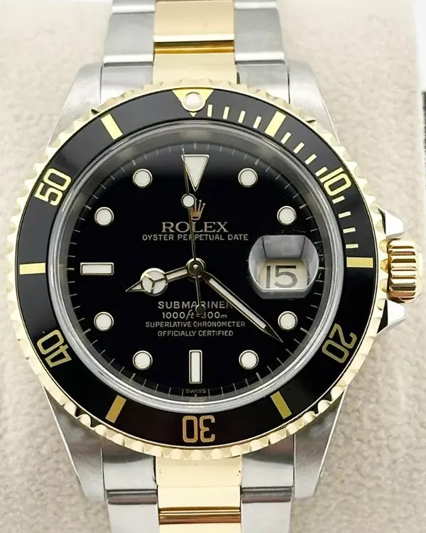 1996 Rolex Submariner 40MM Black Dial Two-Tone Oyster Bracelet (16613)