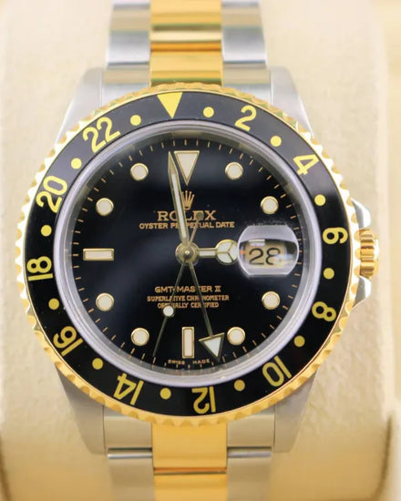 2005 (F Serial) Rolex GMT-Master II 40MM Black Dial Two-Tone Oyster Bracelet (16713)