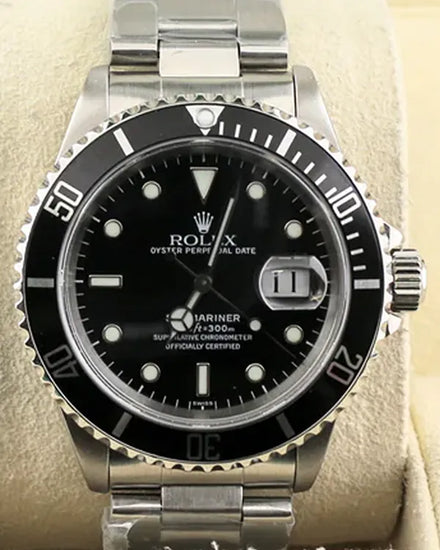 1999 (A Serial) Rolex Submariner Date 40MM Black "Swiss Only" Dial Oyster Bracelet (16610)
