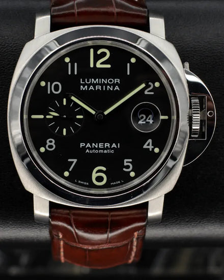 2007 Panerai Luminor Marina 44MM Black Dial Leather Strap (PAM00164)