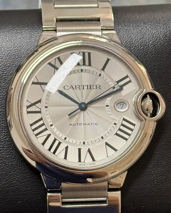 Cartier Ballon Bleu 42MM Silver Dial Steel Bracelet (WSBB0049)