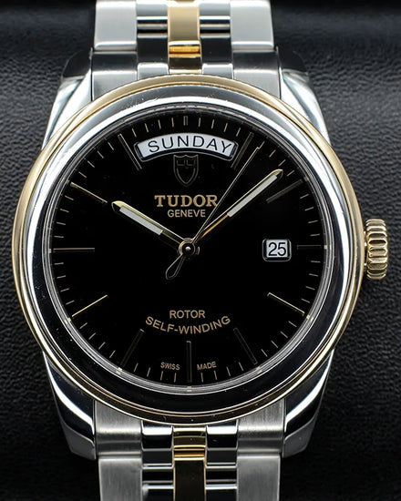 2019 Tudor Glamour Date-Day 39MM Black Dial Two-Tone Bracelet (56003)