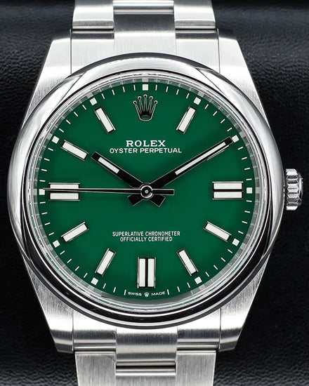2022 Rolex Oyster Perpetual 41MM Green Dial Oyster Bracelet (124300)
