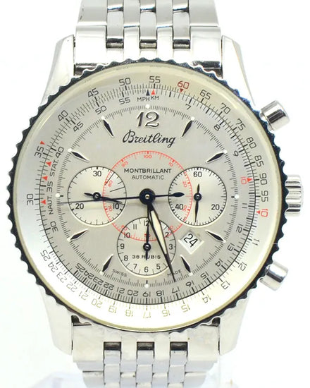 Breitling Montbrillant Navitimer 38MM Silver Dial Steel Bracelet (A41330)