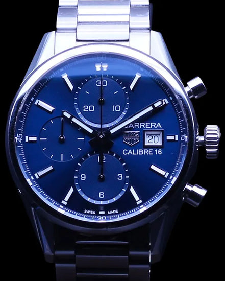 Tag Heuer Carrera Calibre 16 41MM Blue Dial Steel Bracelet (CBK2112.BA0715)