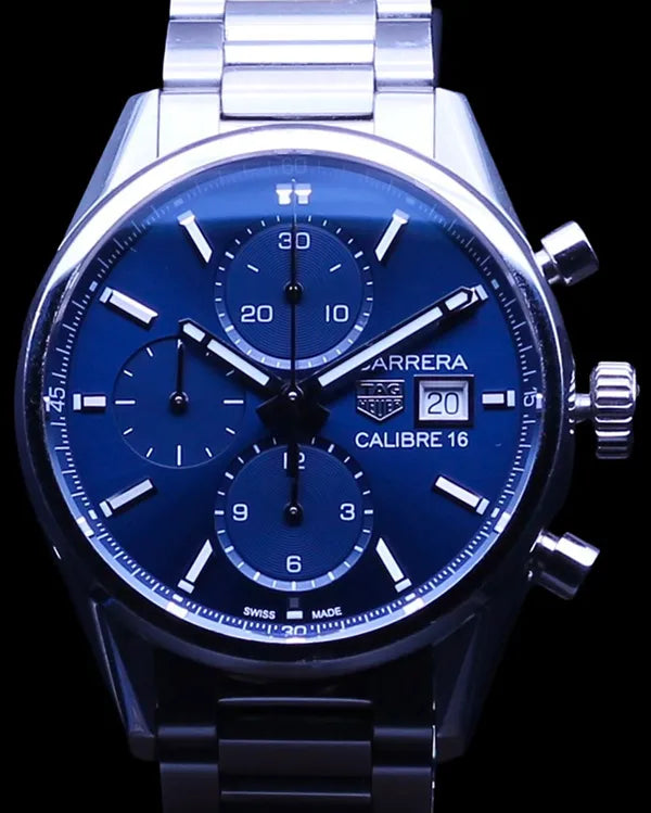 Tag Heuer Carrera Calibre 16 41MM Blue Dial Steel Bracelet (CBK2112.BA0715)