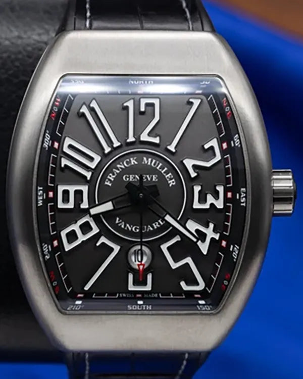 2021 Franck Muller Vanguard 45MM Black Dial Leather Strap (V45 SC DT TT BR NR)