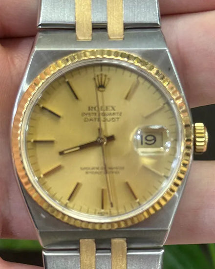 Rolex Datejust Oysterquartz 36MM Quartz Champagne Dial Two-Tone Bracelet (17013)