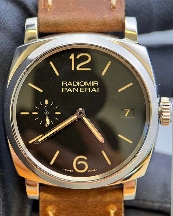Panerai Radiomir 1940 3 Days "Acciaio" 47MM Black Dial Leather Strap (PAM00514)