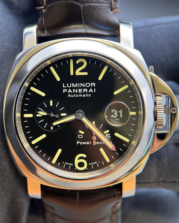 Panerai Luminor Power Reserve 44MM Black Dial Leather Strap (PAM00514)