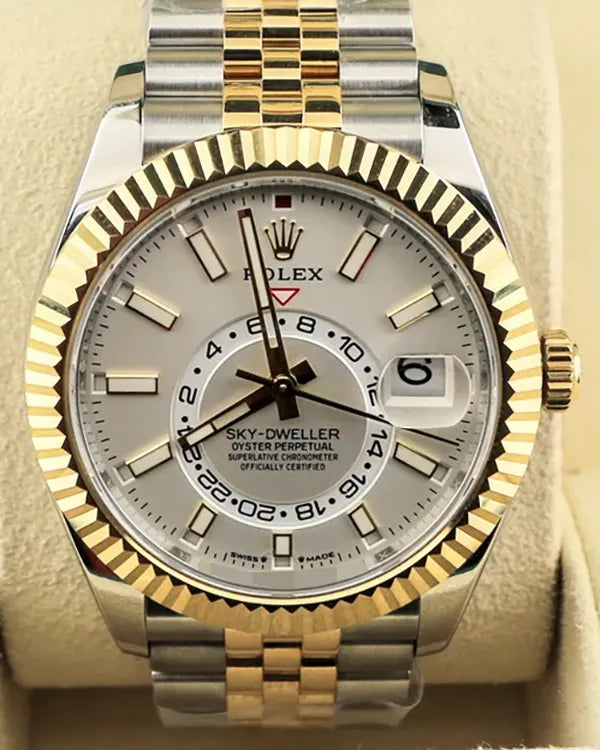 2023 Rolex Sky-Dweller 42MM White Dial Two-Tone Bracelet (336933)