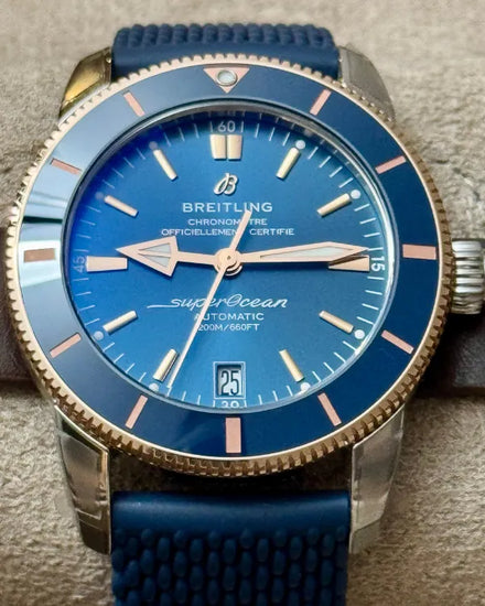2024 Breitling Superocean Heritage B20 42MM Blue Dial Rubber Strap (UB2010)