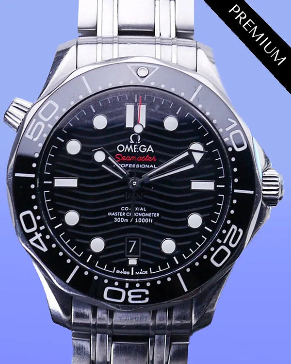 2018 Omega Seamaster Diver 300M 42MM Black Dial Steel Bracelet (210.30.42.20.01.001)