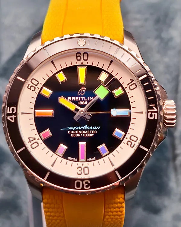 2024 Breitling Superocean 42MM Black Dial Rubber Strap (A17375211B2S4)