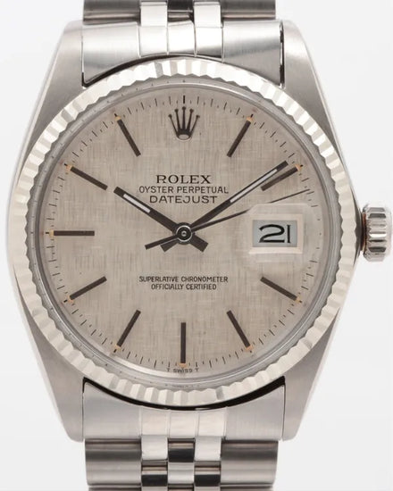 Rolex Datejust 36MM Silver Linen Dial Jubilee Bracelet (16014)