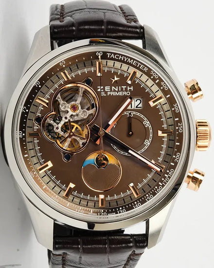 2016 Zenith El Primero Chronomaster 45MM Brown Dial Leather Strap (51.2161.4047/75.C713)