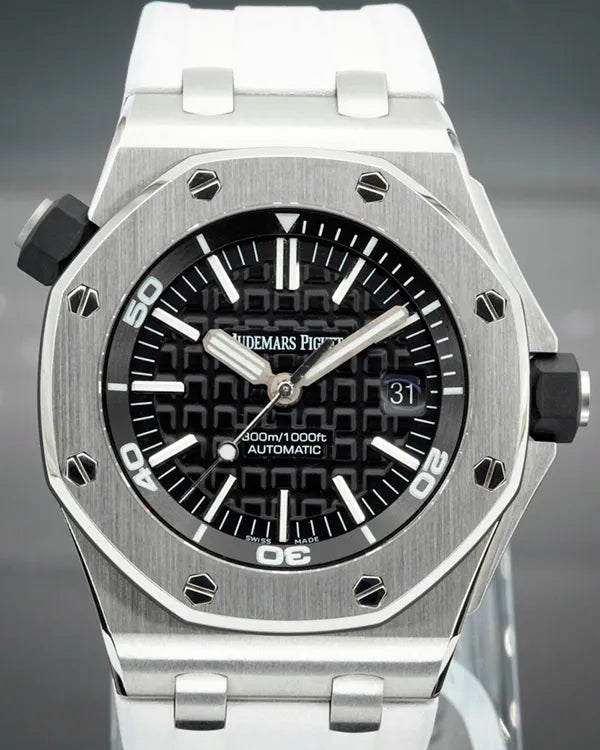 Audemars Piguet Royal Oak Offshore Diver 42MM Black Dial Rubber Strap (15703ST.OO.A002CA.01)