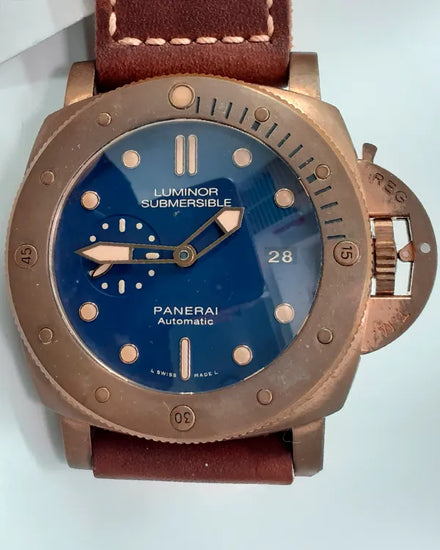Panerai Submersible 1950 3 Days 47MM Blue Dial Leather Strap (PAM00671)