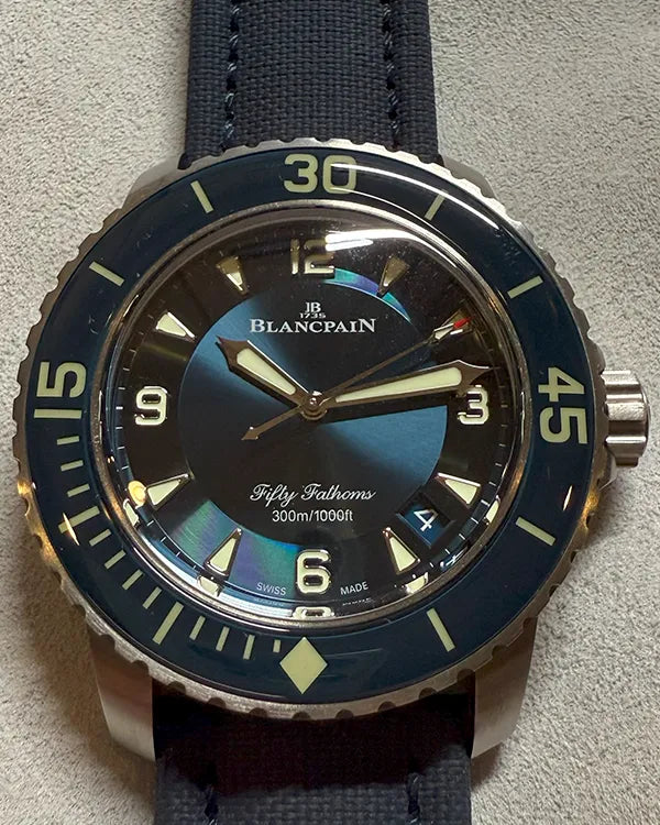 2022 Blancpain Fifty Fathoms 45MM Blue Dial Textile Strap (5015-12B40-052A)