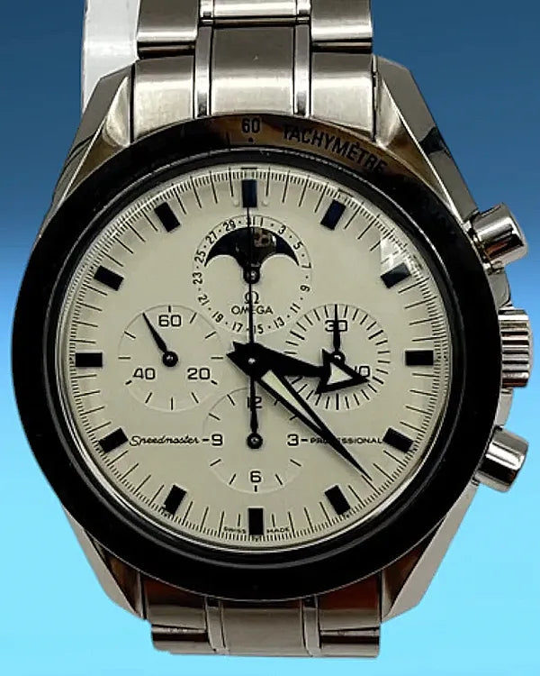 Omega Speedmaster Broad Arrow Moon Phase 42MM White Dial Steel Bracelet (3575.20.00)