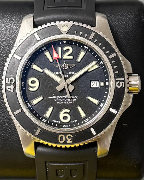 Breitling Superocean 44MM Black Dial Rubber Strap (A17367)