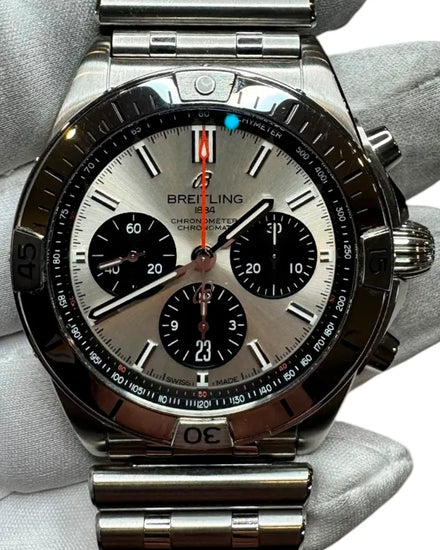 2023 Breitling Chronomat B01 "Panda" 42MM Silver Dial Steel Bracelet (AB0134101G1A1)