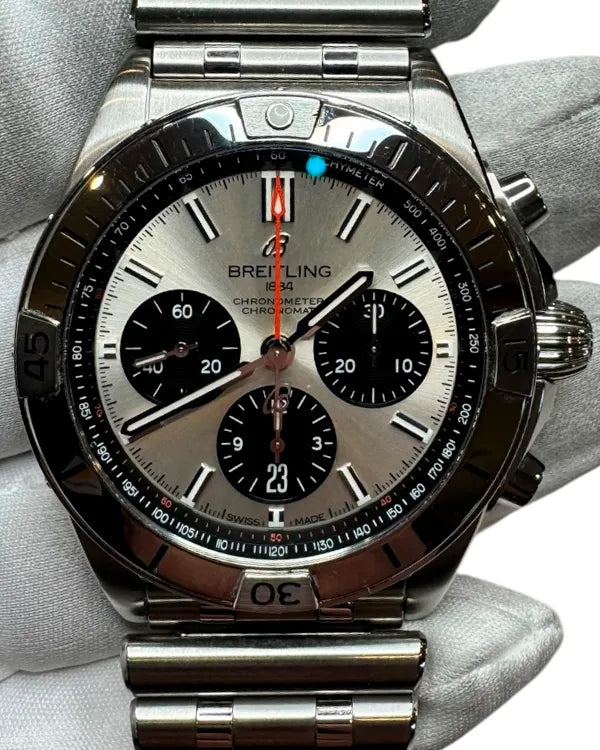 2023 Breitling Chronomat B01 "Panda" 42MM Silver Dial Steel Bracelet (ABA0134)