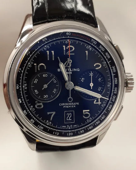 Breitling Premier B01 42MM Black Dial Leather Strap (AB0145221B1P1)