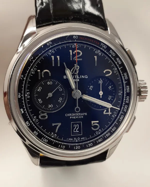 Breitling Premier B01 42MM Black Dial Leather Strap (AB0145221B1P1)