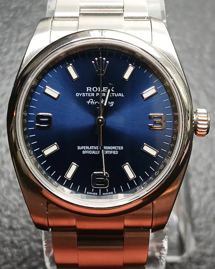 No Reserve - Rolex Air-King 34MM Blue Dial Oyster Bracelet (114200)