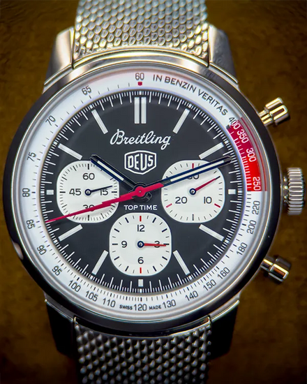 Breitling Top Time B01 Deus 41MM Black Dial Steel Bracelet (AB01765A1B1A1)