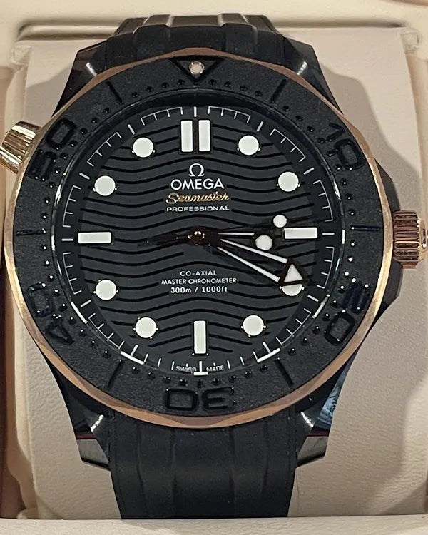 2023 Omega Seamaster Diver 300M 43.5MM Black Dial Rubber Strap (210.62.44.20.01.001)