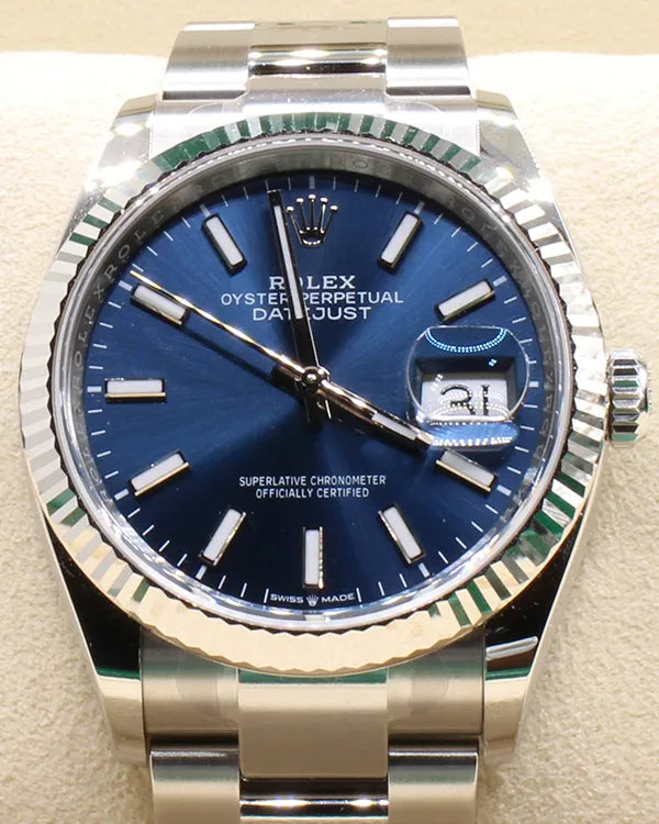 No Reserve - Rolex Datejust 36MM Blue Dial Oyster Bracelet (126234)