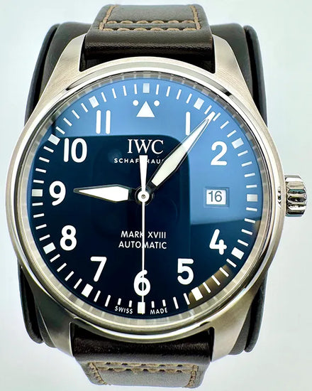 No Reserve - 2020 IWC Schaffhausen Pilot Mark XVIII Edition "Le Petit Prince" 40MM Blue Dial Leather Strap (IW327010)