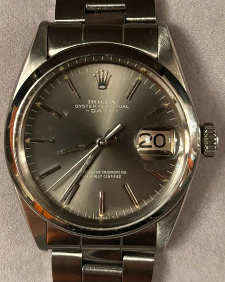 1970 (2.3 Mill. Serial) Rolex Oyster Perpetual Date 34MM Slate Dial Oyster Bracelet (1500)